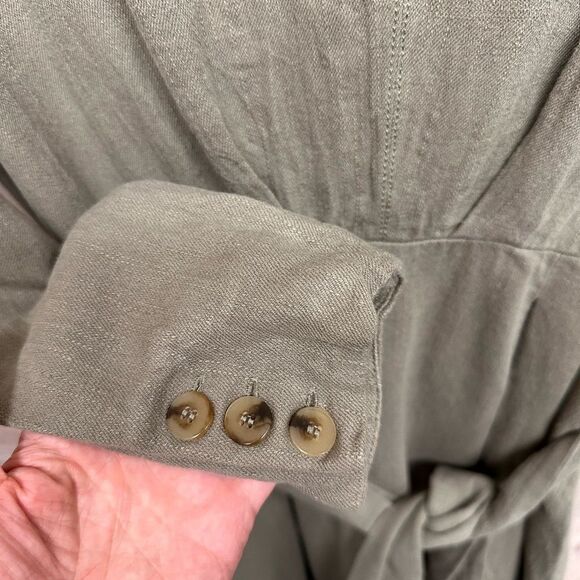 SOLD❌Zara Linen blend khaki midi dress - Picture 8 of 15